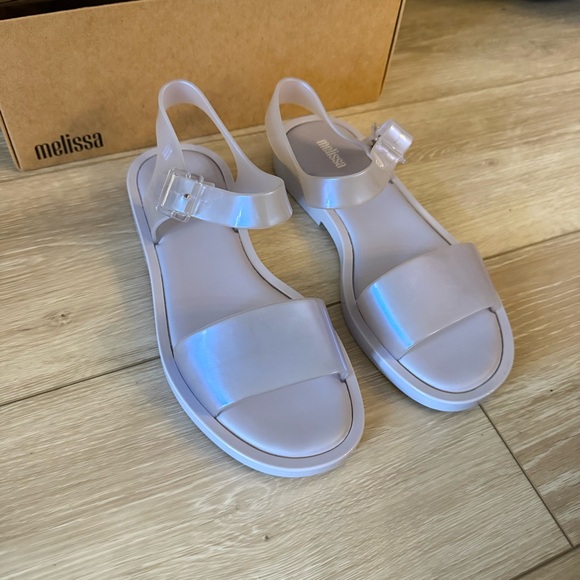 Melissa Sandals lilac pearl blue Purple iridescent shoes strappy y2k sz 7 - Picture 5 of 12